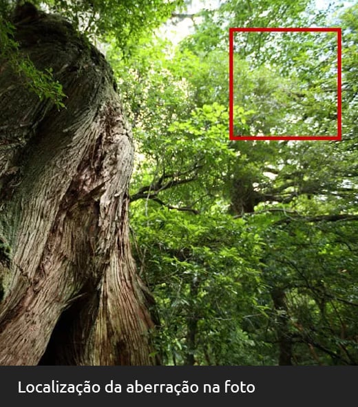 Localização da aberração na foto